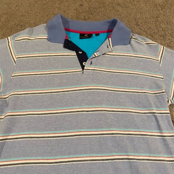 Beverly Hills Polo Club Multicolor Striped Polo Shirt - Picture 7 of 10